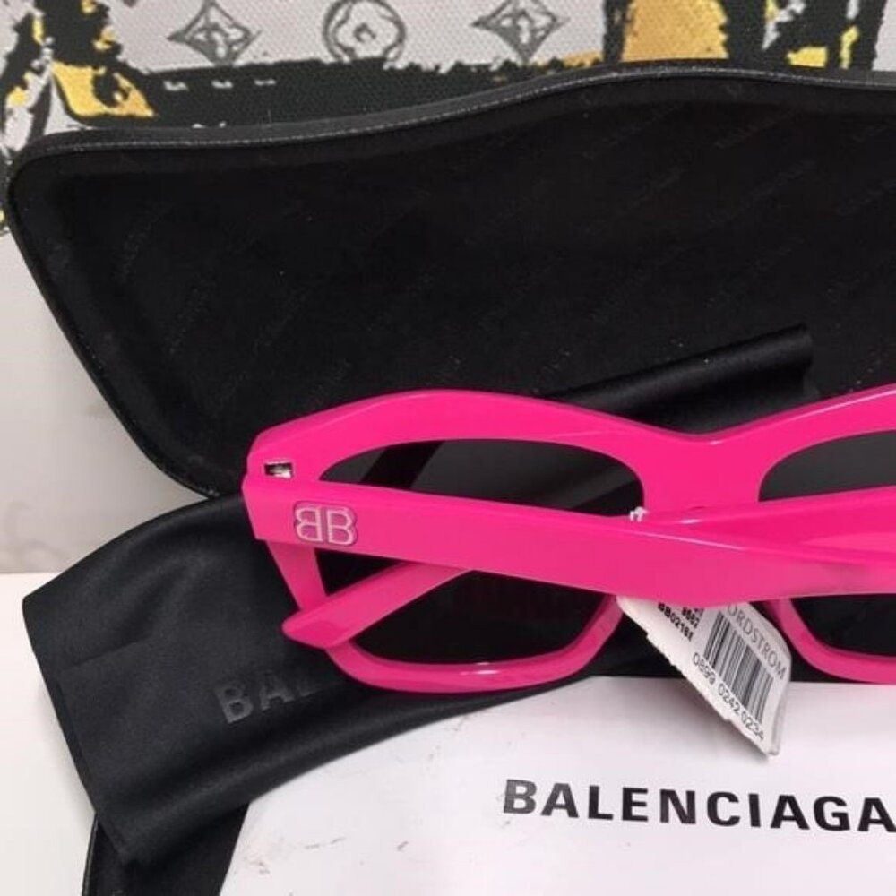 🕶️ New Authentic Balenciaga BB0216S 003 Fuchsia Sunglasses - Picture 5 of 11